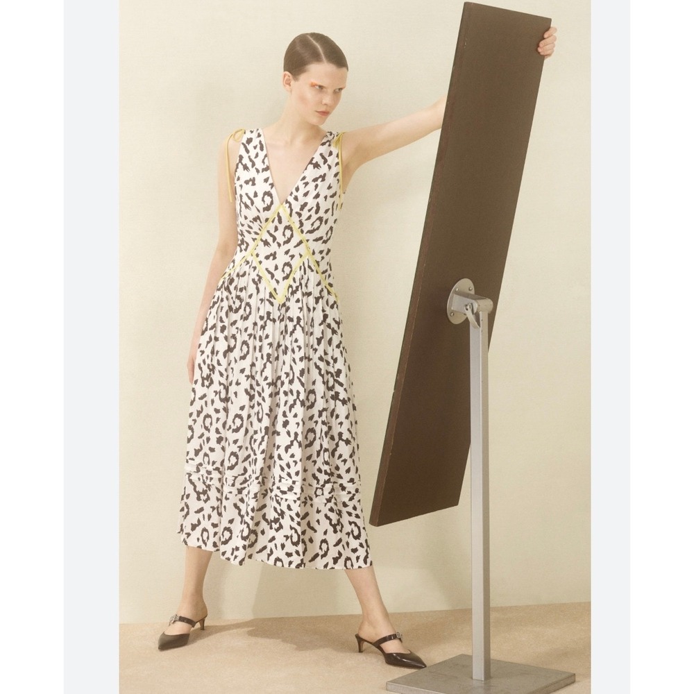 New Who What Wear FloralSmocked Midi Dress Puff Sleeve